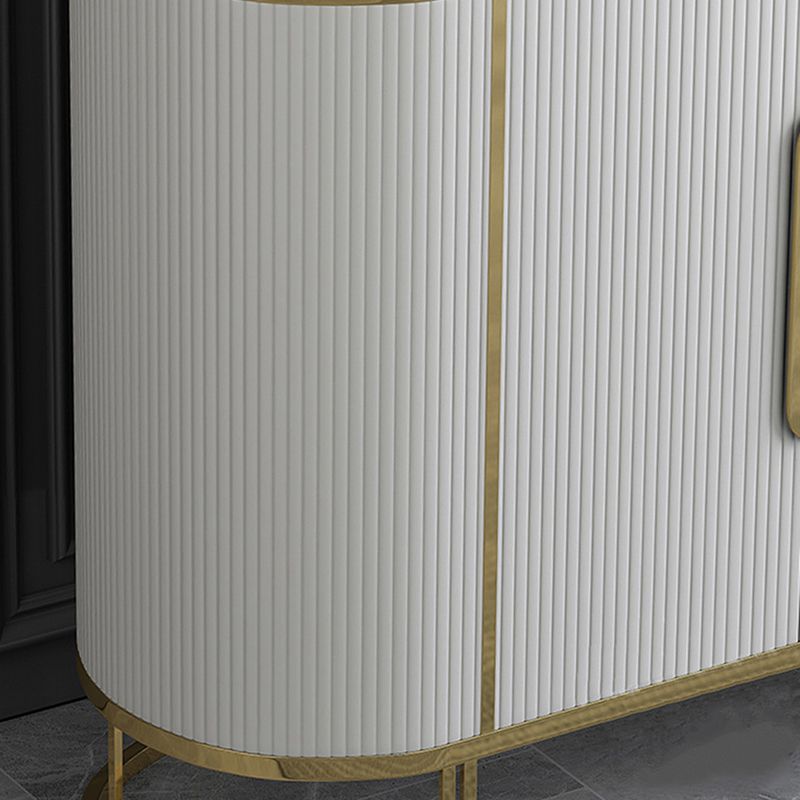 Glam Style Stone Sideboard Buffet 33.4"H 4-Door Dining Room Buffet Server