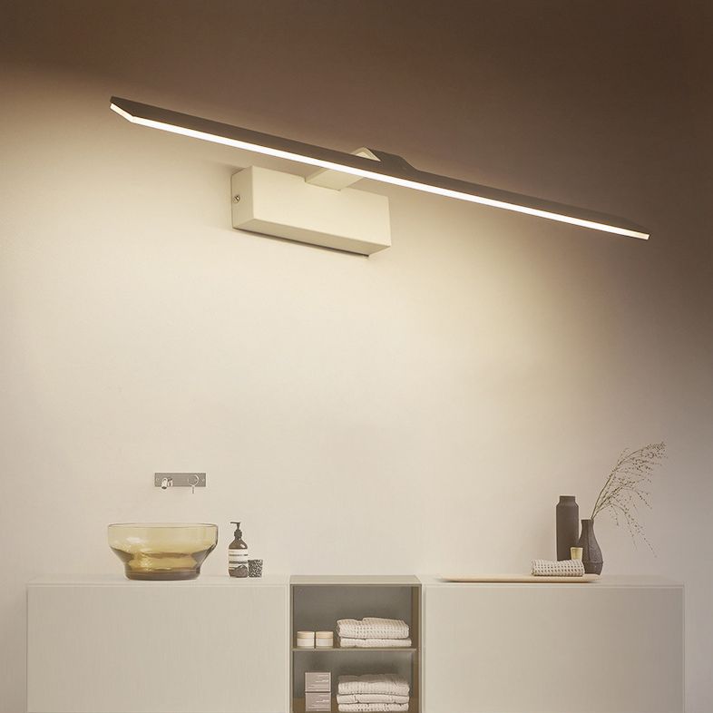 Minimalisme moderne Vanité de salle de bain en métal étanche en métal Lumières à LED acrylique linéaire