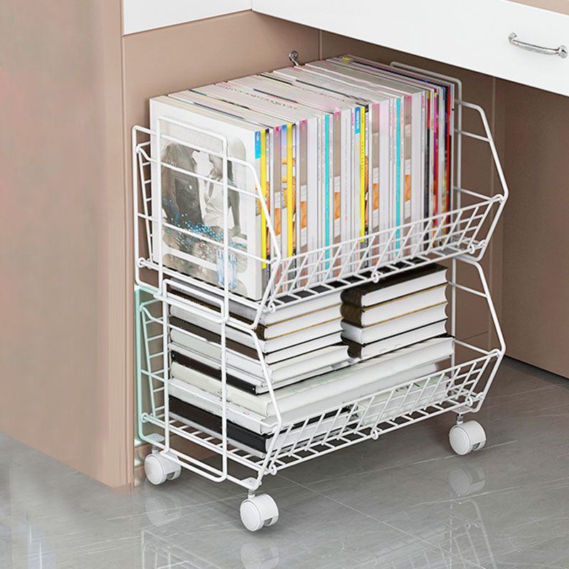 Modern Metal Bookcase, Geometric Bookshelf for Living Room, 17" L X 10.5" W