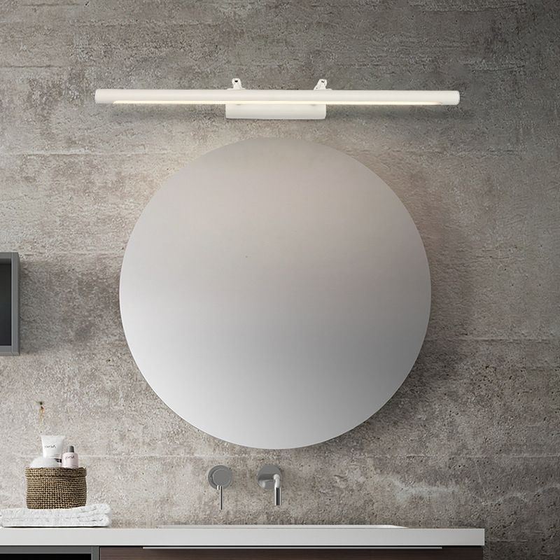 Moderne luci di vanità montate a parete lineare Luci specchietti per vanità in metallo con ombra acrilica