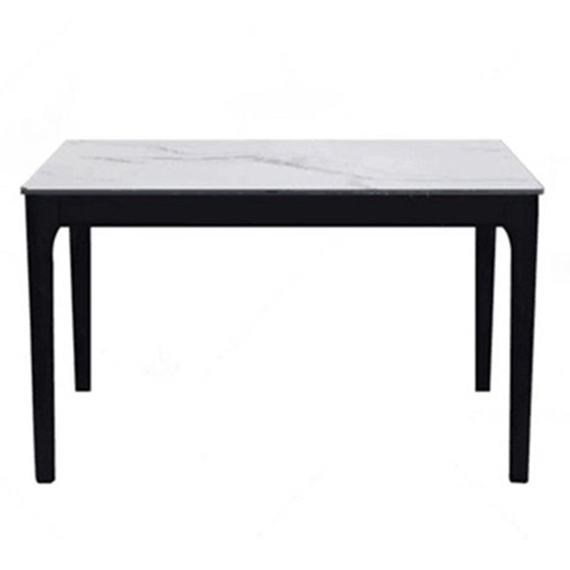 Modern Sintered Stone Dining Table Rectangular Table with Wood Four-leg