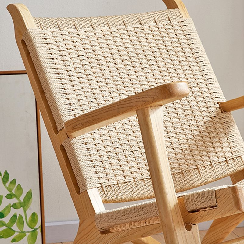 Traditional Rocking Chair Solid Wood Frame Wing Chair Back Indoor Rocking Chair