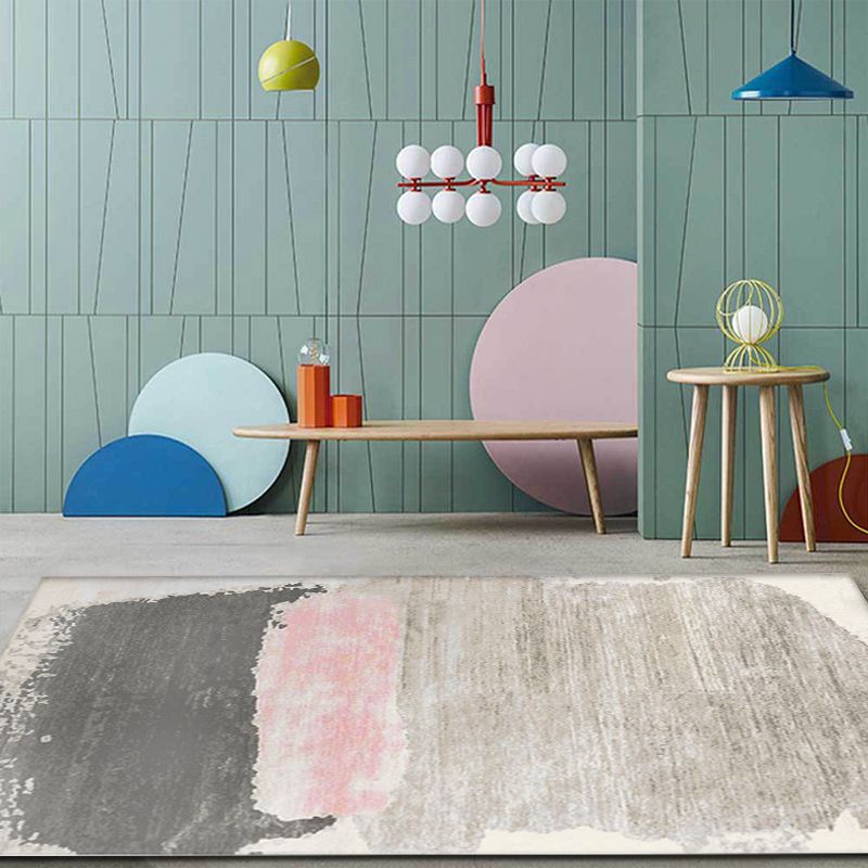 Modern Abstract Rug Multicolor Polyester Rug Washable Non-Slip Pet Friendly Carpet for Living Room