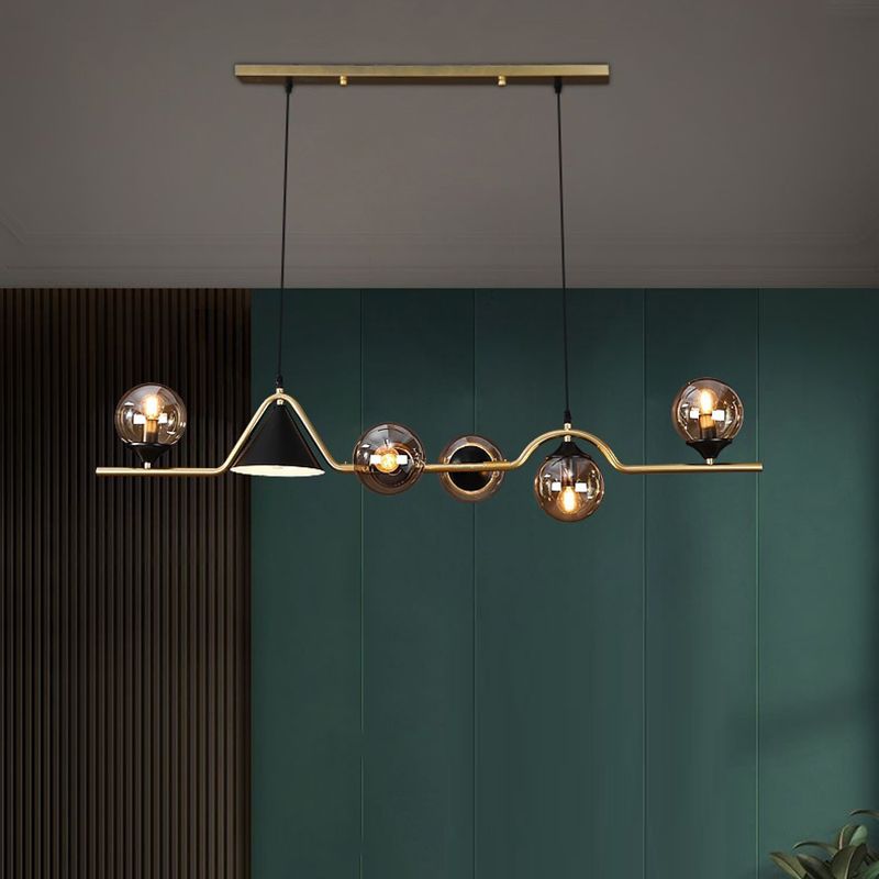 Simplicity Contemporary Island Light with Glass Shade Hanging Light for Sitting Room