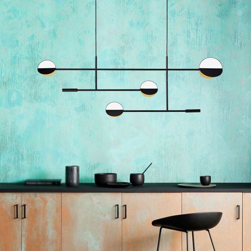 Modern 4-Light Kitchen Island Lighting Golden/Black Island Pendant Lighting