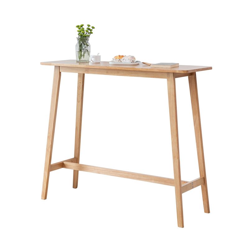 Contemporary Rectangle Bar Table Solid Wood Counter Height Bar Dining Table