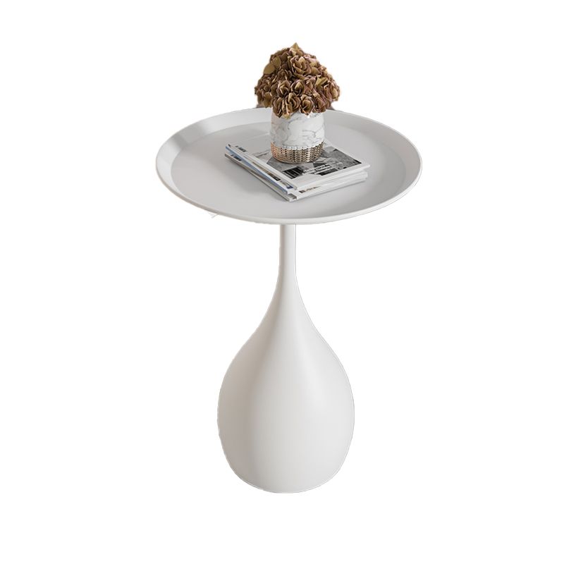 23.6" Tall Mid-Century Metal Round Tray Top Side Table Pedestal End Table