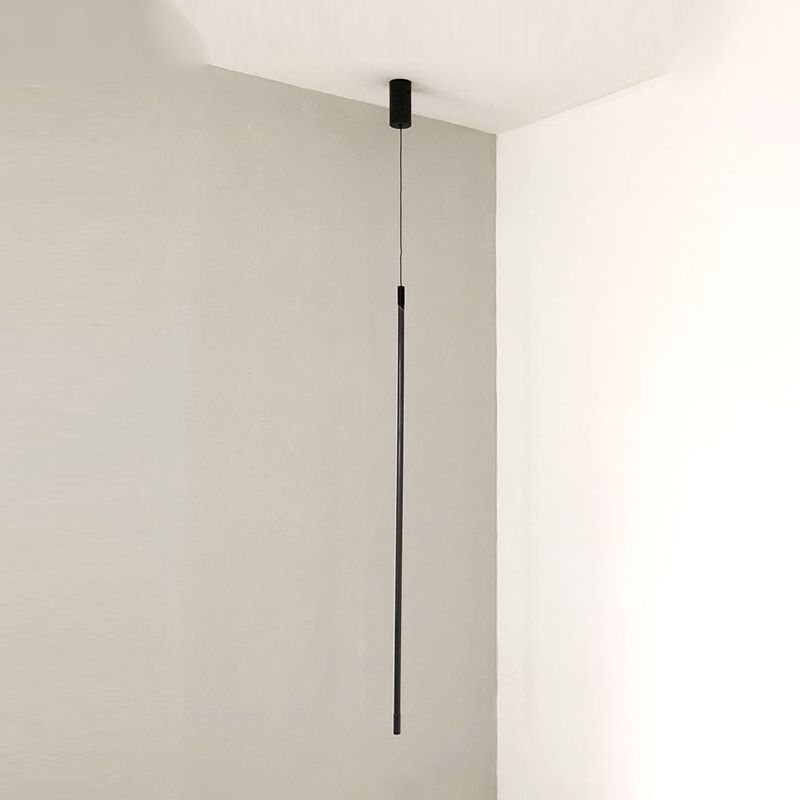 Linear Shape Hanging Light Modern Style Metal 1 Light Hanging Lamp for Dining Room