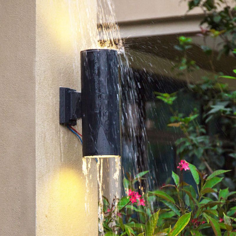 Mezza cilindro illuminazione a parete in stile moderno metallo 1 luce da parete leggera in nero