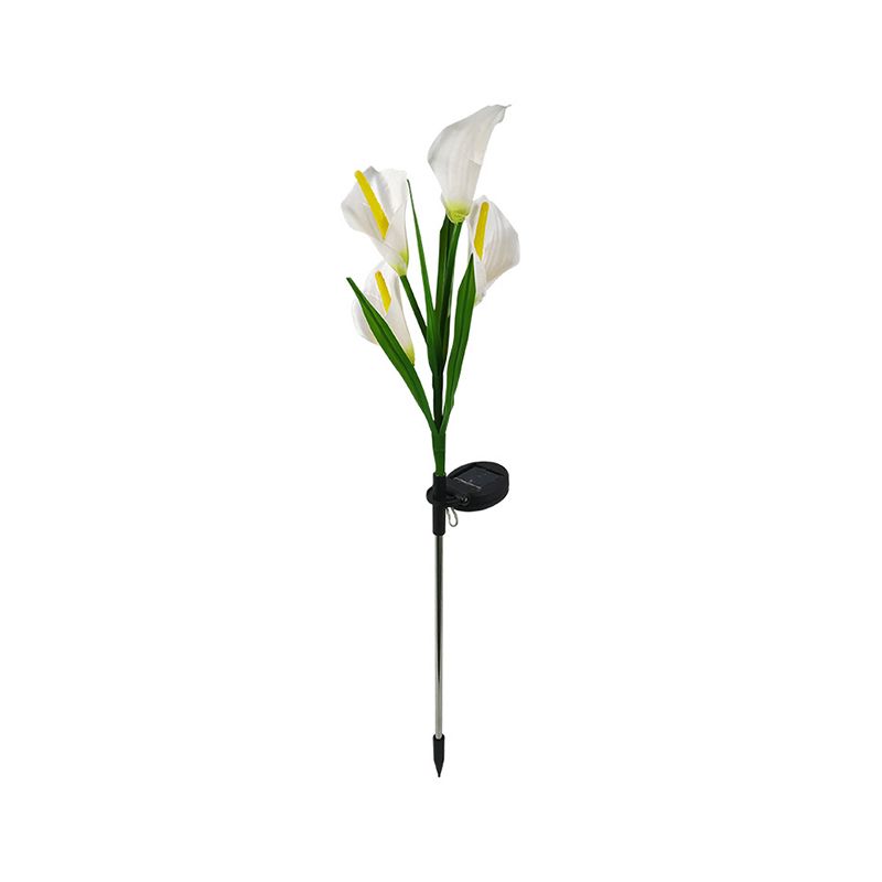 Calla Lily Backyard Solar Ground Lighting Plastic 4 Heads Artistic LED Landscape Light