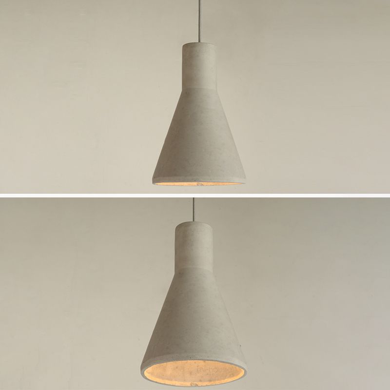 Cement Shaded Suspension Lighting Nordic 1 Head Grey Pendant Light for Dining Room