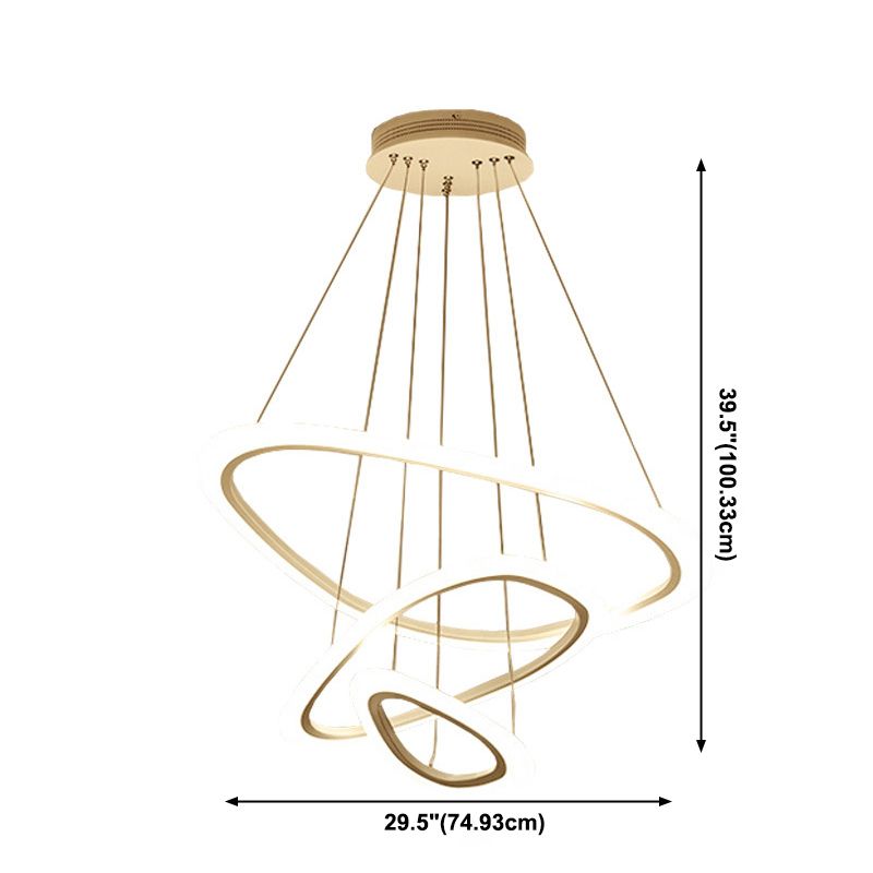 Niveles de múltiples luces arennas colgantes estilo moderno colgante de suspensión de metal luz colgante