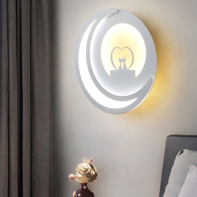 Round Wall Sconce Light Modern 1-Light LED Wall Mount Light for Living Room
