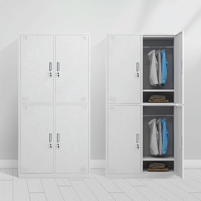 Contemporary Style Wardrobe White Metal Wardrobe Closet for Home