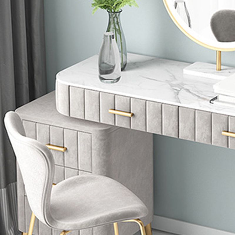 Modern Vanity Dressing Table Slate Top Vanity Makeup Table Set