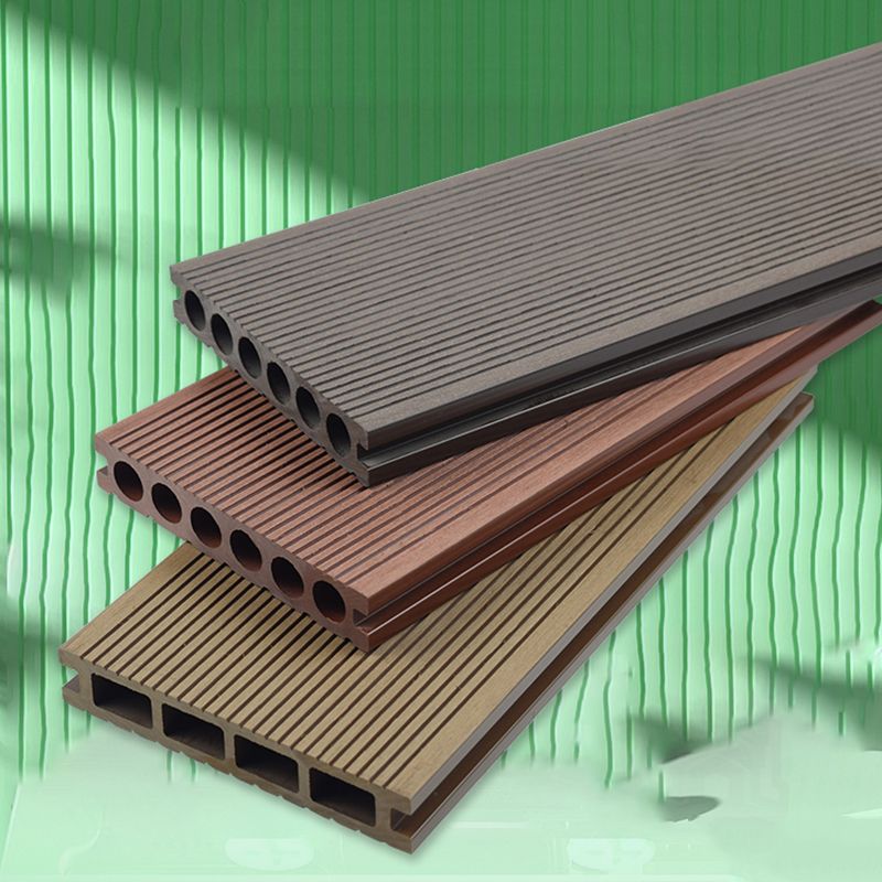 Composite Patio Flooring Tiles Striped Pattern Nailed Decking Tiles Garden