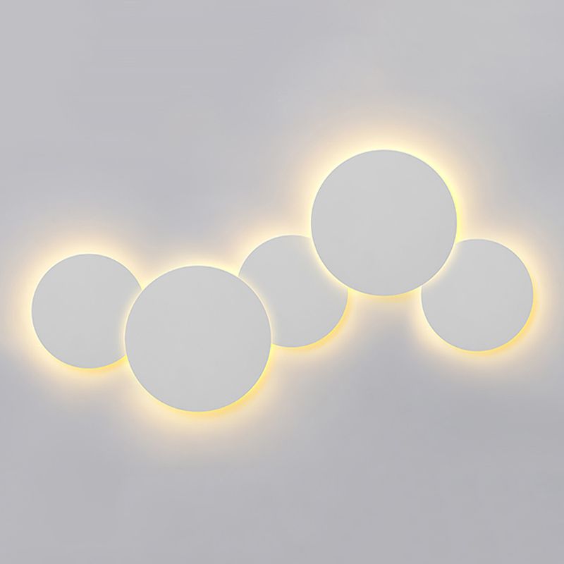 LED Metal Modern Wall Sconce Circular Shape Wall Light with Acrylic Shade for Bedroom