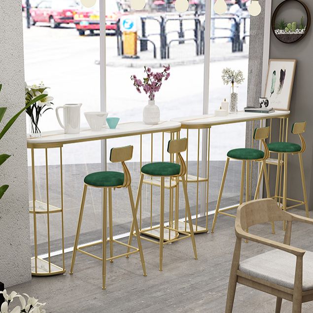 Glam Style Oval Bar Table 1/3 Pieces Stone Counter Table for Indoor