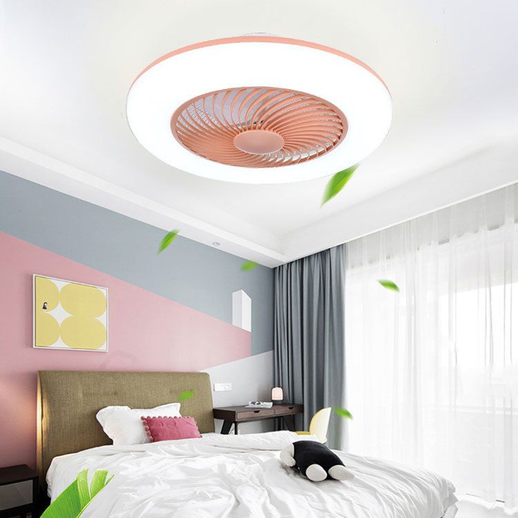 Runde Lüfterleuchte Deckenleuchte Makkaron Acryl -Esszimmer LED Semi Flush Light
