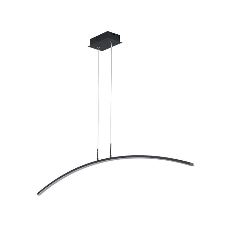 Black/White Arched Island Lighting Simple Style Acrylic LED Hanging Pendant Light in Warm/White Light