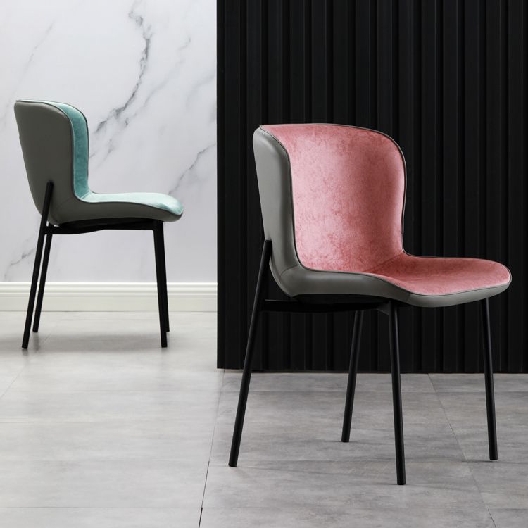 Contemporary Style Chairs Kitchen Armless Chair with Metal Legs