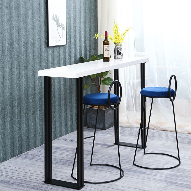 Modern 1/3 Pieces Bar Table Set Rectangle Wood Counter Table with High Stools for Cafe