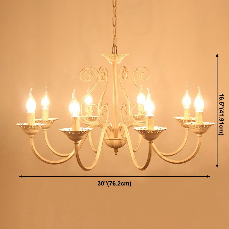 8-Lights Metal Hanging Ceiling Light Modern Style Curved Arms Suspension Pendant Light