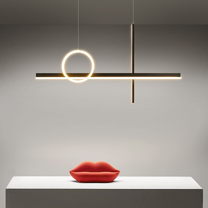 3 Light Linear Island Lights Contemporary Metal Island Lighting Fixture