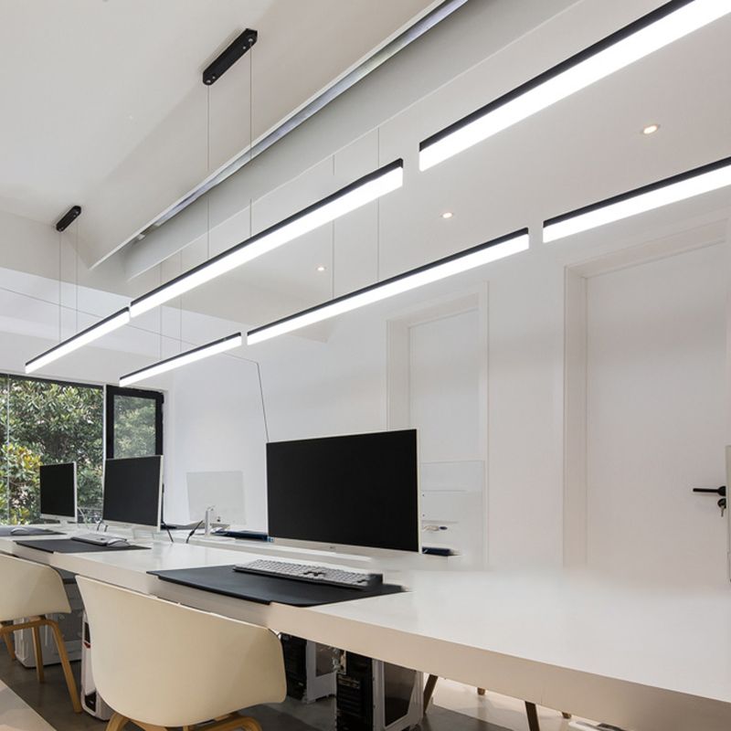 Modern Style Dining Chandelier Lamp Dining Room LED Rectangle Pendant Light Fixture