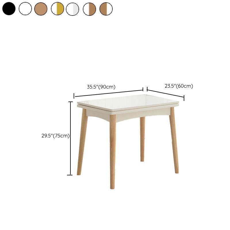 Extendable Dining Table Rectangle Table for Kitchen Dining Room