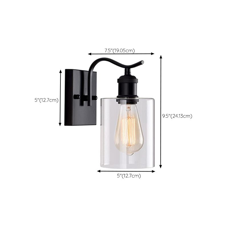 Industrial Style Metal Vanity Light Cylinder Shape Vanity Lamp for Shower Room