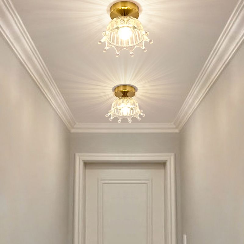 Modern Ceiling Lamp Creative Flush Mount Light Fixture with Glass Shade for Corridor