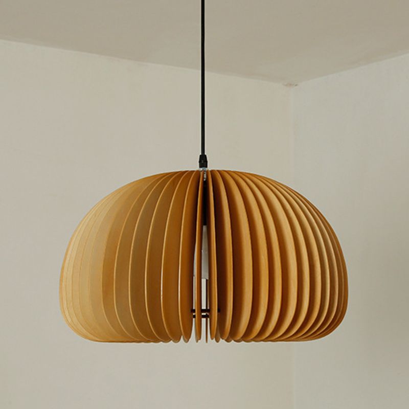 Syliments en bois massif de style japonais Shading Light Light 1-Light Pumpkin Shape Lighting Ayémorrat pour la salle à manger de cuisine