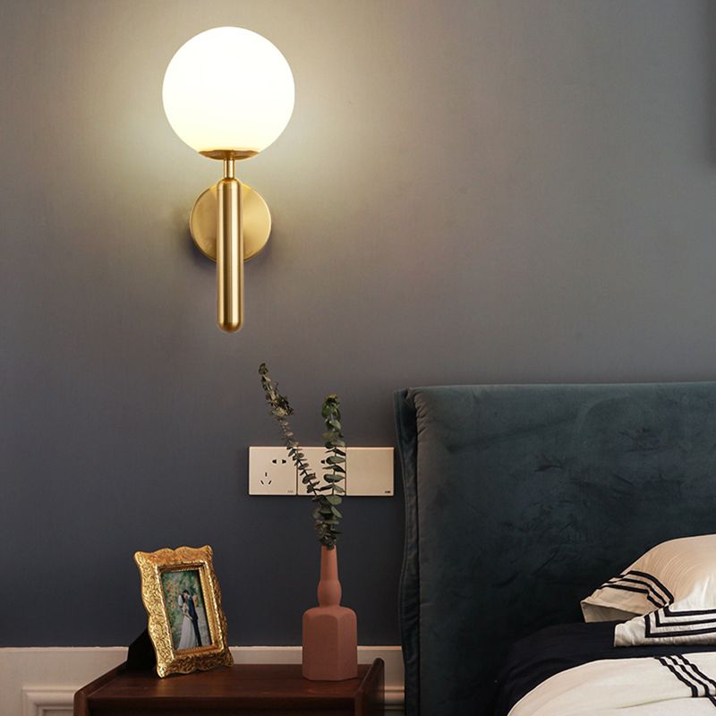 Sphere Shape Glass Sconce Light Modern Style Wall Sconce Lighting for Living Room