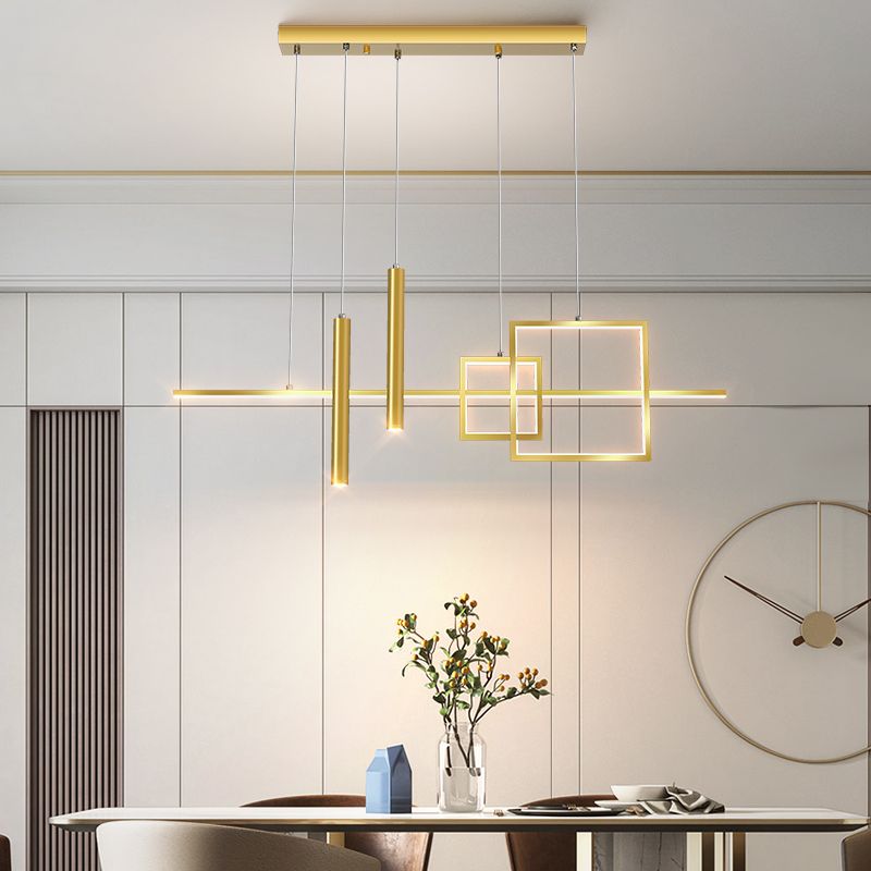 Contemporary Style Linear Island Pendant Lights Metal Island Light Fixtures