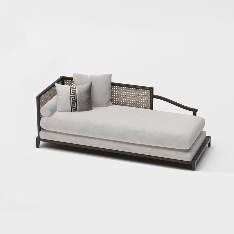 Traditional Living Room Chaise Solid Wood Chaise Lounge with Upholstered