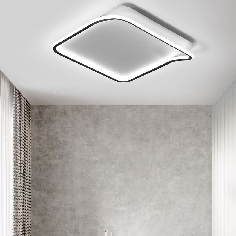 Geometrische Schwarz Bündig Montierte Deckenleuchte Moderne Stil Metall Led Bündig Deckenleuchten