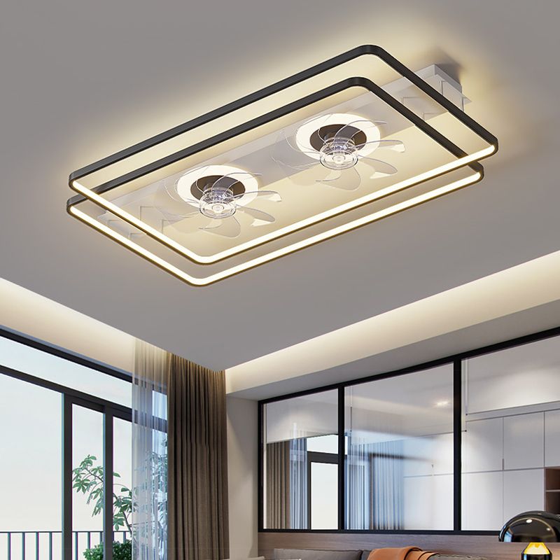 Géométrie de la lampe de la lampe à fans de plafond de style simple moderne