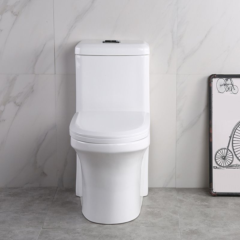 Modern Elongated Toilet Bowl White Flush Toilet with Seat for Bathroom