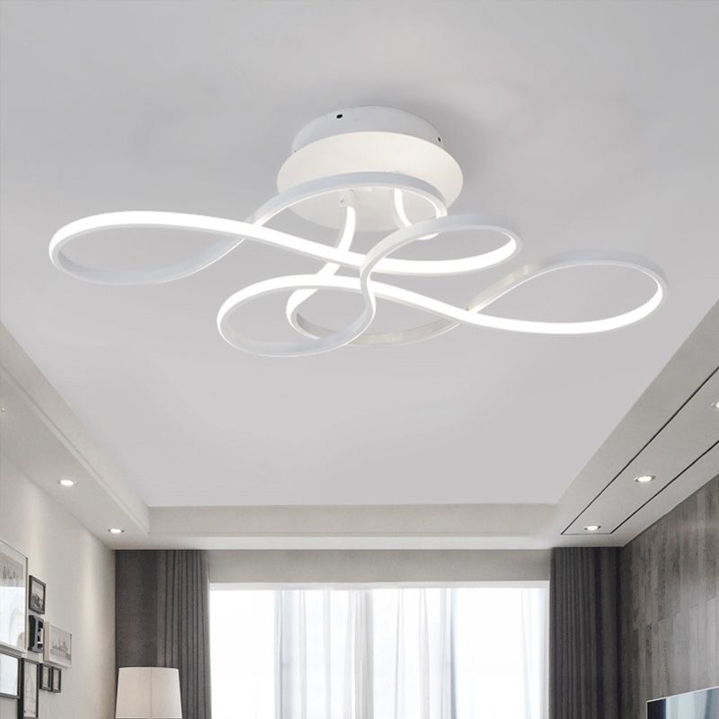 Moderne, halbbündig montierte LED-Deckenleuchte „Spring“ für Wohnzimmer und Schlafzimmer