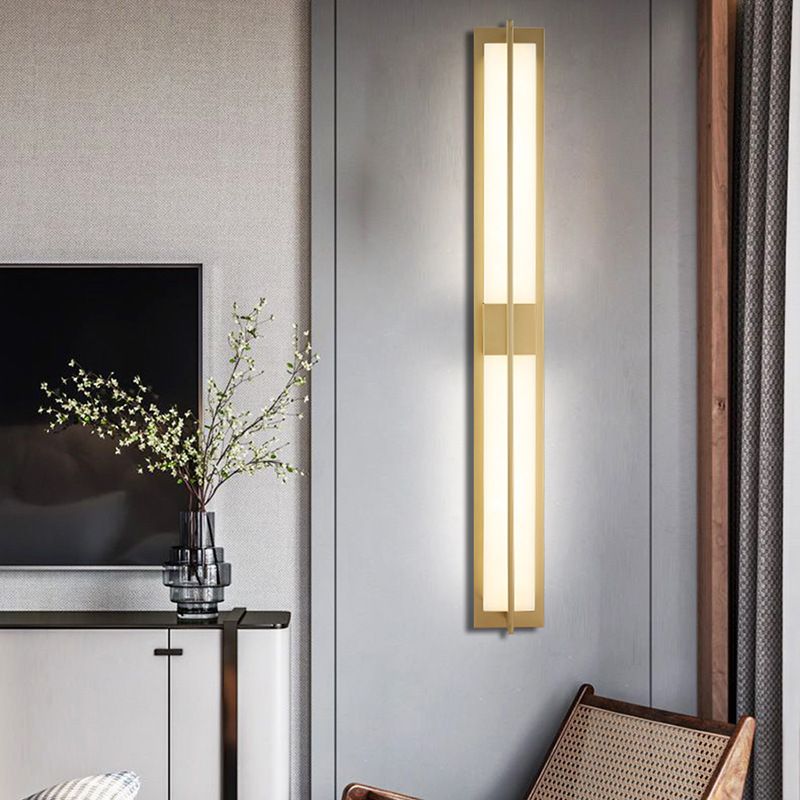 Moderner Marmorrechteck-Wandleuchte 1-Licht-Leuchtenlicht für Wohnzimmer