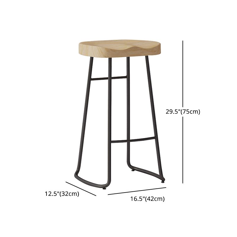 Sgabelli da bar moderni in legno senza schienale sgabello sedile contornato con gambe di ferro