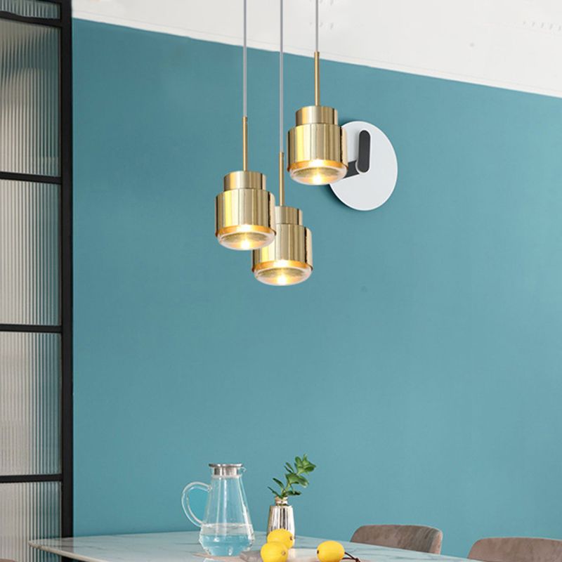 Nordic 1 Head Drop Lamp Brass Grenade Suspension Lighting Fixture with Metal Shade