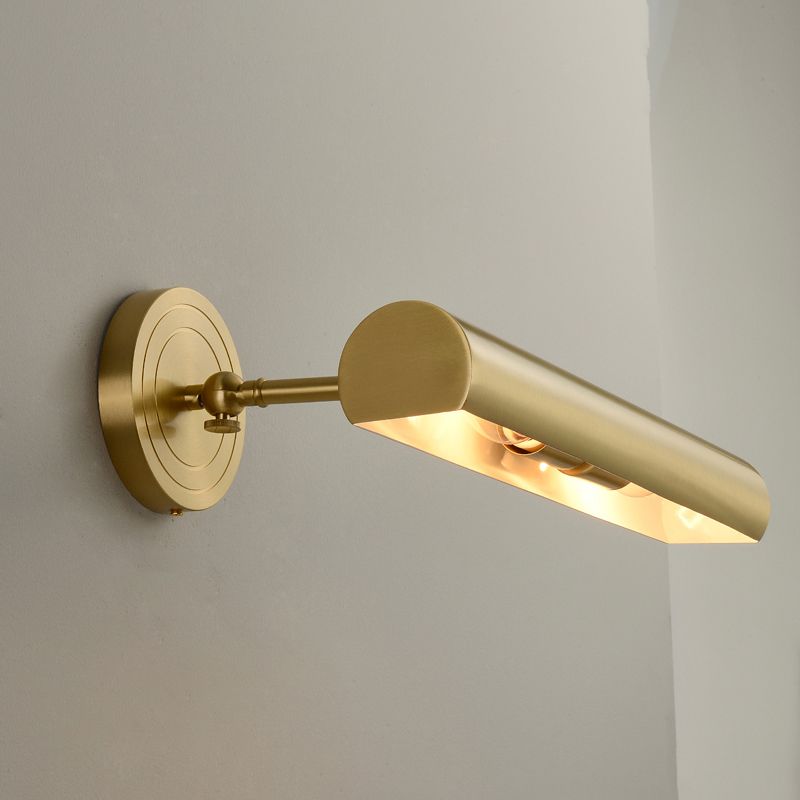 Luce di vanità in stile moderno 2 luci a specchio in rame Luce anteriore con tonalità metallica per bagno
