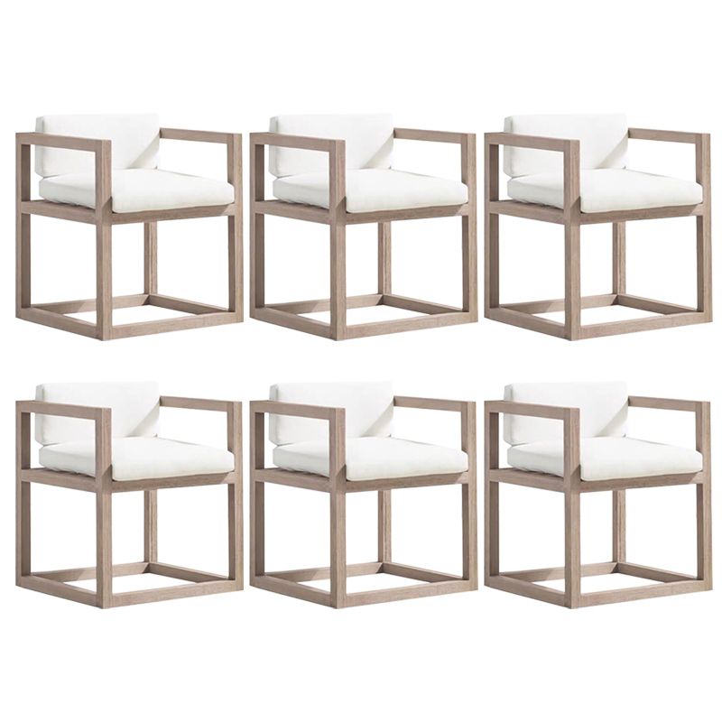 Contemporary White Patio Dining Chair with UV Protective Finish Cushion