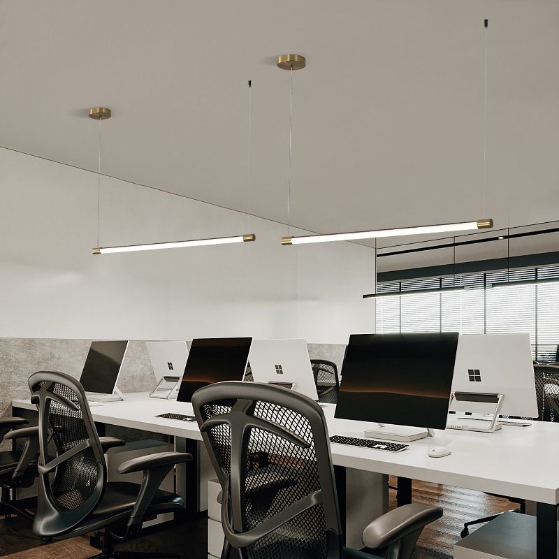 Linear Island Light Fixture Modern Island Lighting Metal Island Pendants 1 Light