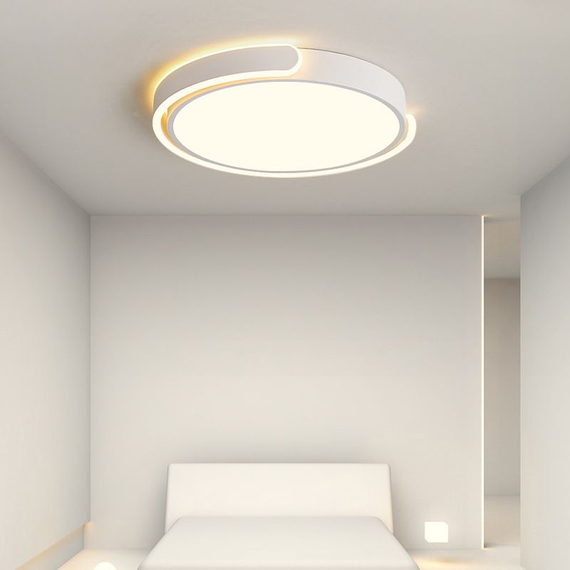 Moderne Stijl Metalen Led Flush Mount Plafond Lamp Fixtures Ronde 1-Light Led Flush Light