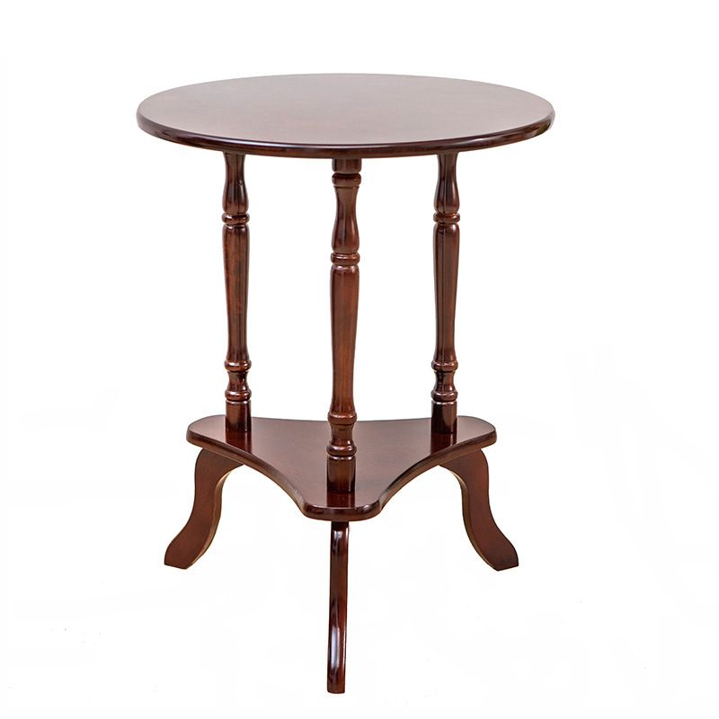 Traditional Living Room Double Tier Round with Shelf 3 Legs End Table