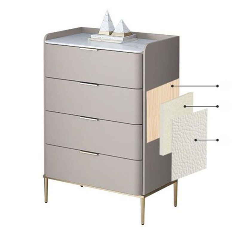 Glam 16"Wide Vertical Storage Chest Stone Bedroom Chest with Drawers