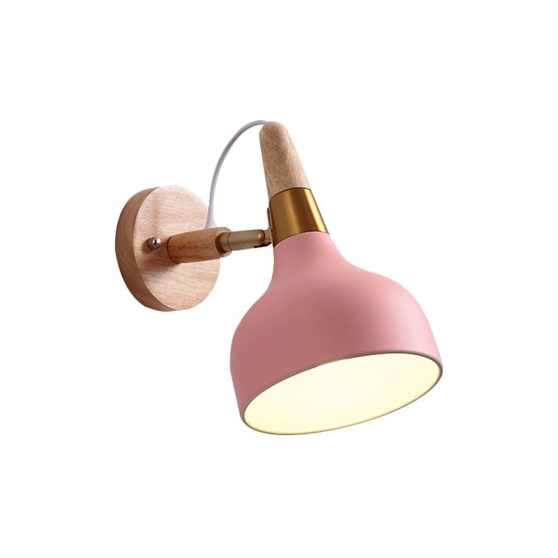 Metal Torch Shaped Wall Light Angle Adjustable 1 Light Nordic Style Sconce Light for Bedside